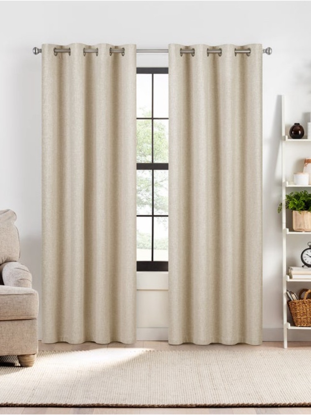 Costco Eclipse DuoTech Maddox Total Blackout Curtains 52" x 84" Beige Grommet